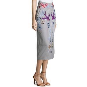 Temperley London midi embroidered skirt 6 BNWT